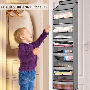 Weekly School Clothes Organizer Days of Week Clothing Organization for Closet